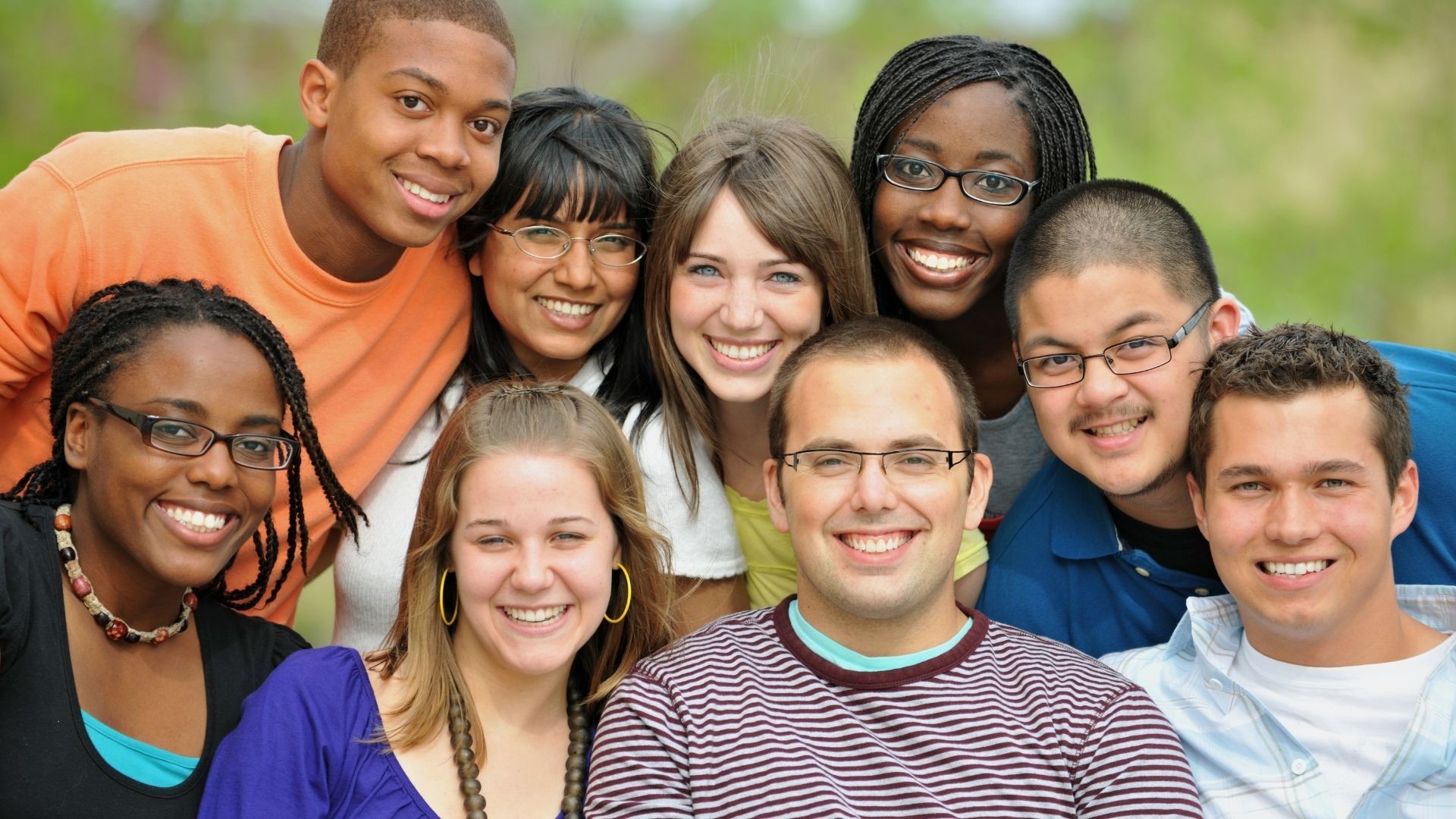 Diverse group of smiling adults